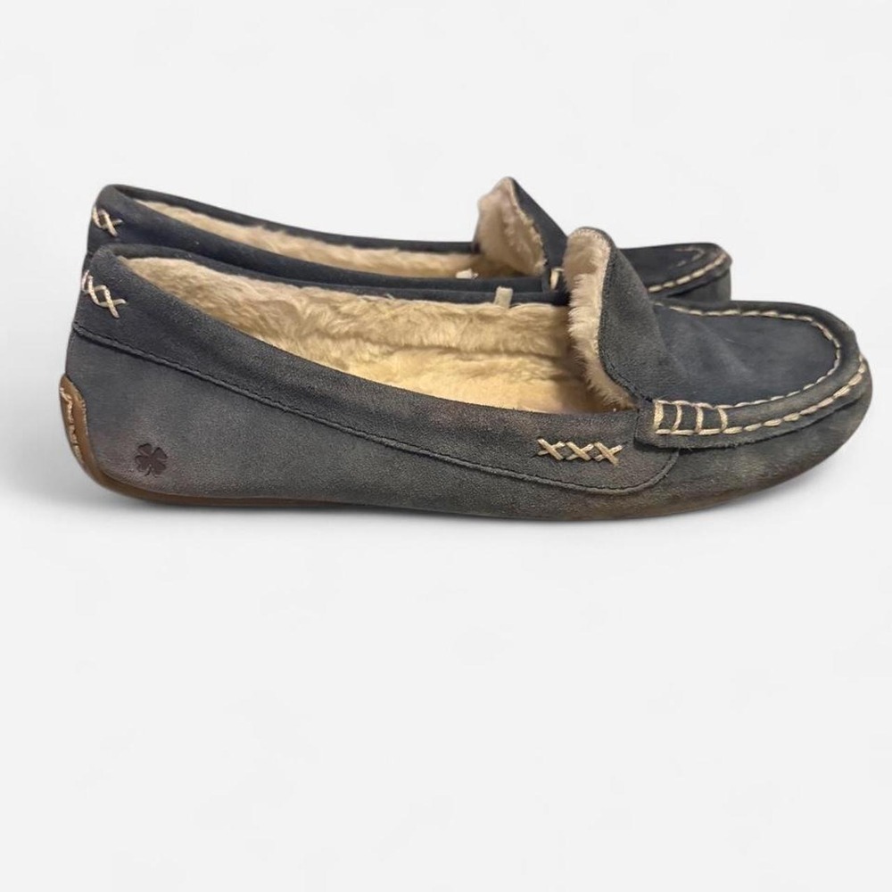 Lucky Brand Navy Blue Faux Fur Lined Moccasin Slippers Womens Size 8 LP-ALISS